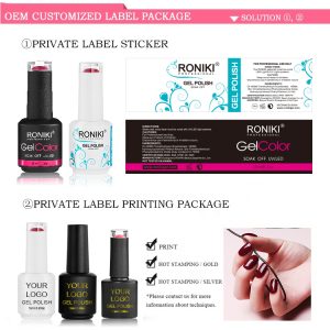 RONIKI Nail Art Factory OEM Customize Private Label UV Gel Nail Polish