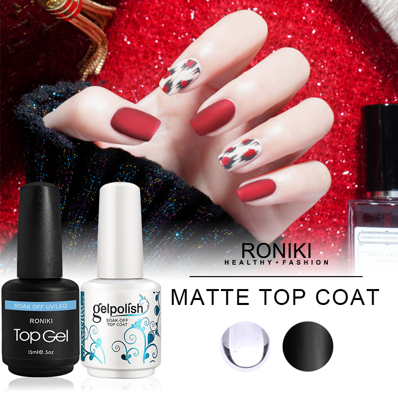 RONIKI long lasting Private label Matte Top Coat UV Nail Gel Polish