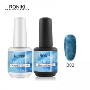 RONIKI ink shading blossom gel nail polish art Marble Watercolor Ink