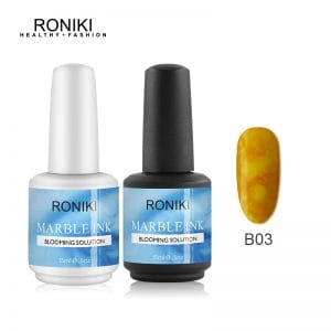RONIKI ink shading blossom gel nail polish art Marble Watercolor Ink