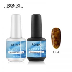 RONIKI ink shading blossom gel nail polish art Marble Watercolor Ink