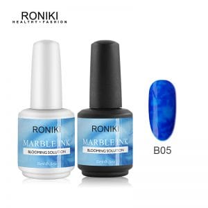 RONIKI ink shading blossom gel nail polish art Marble Watercolor Ink