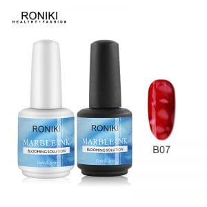RONIKI ink shading blossom gel nail polish art Marble Watercolor Ink