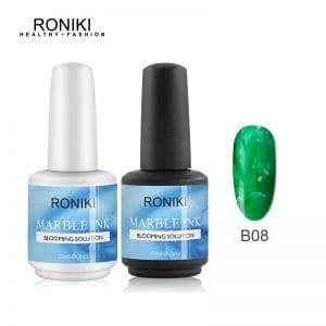 RONIKI ink shading blossom gel nail polish art Marble Watercolor Ink