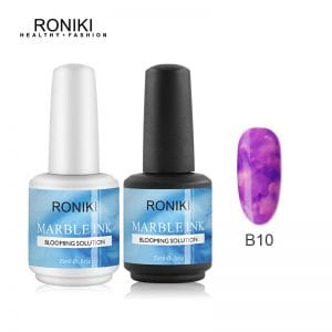 RONIKI ink shading blossom gel nail polish art Marble Watercolor Ink