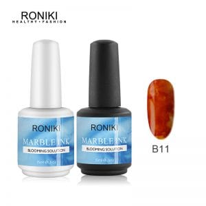 RONIKI ink shading blossom gel nail polish art Marble Watercolor Ink